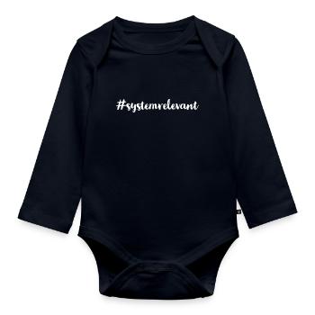 ich bin Systemrelevant - Baby Bio-Langarm-Body - Navy - Vorne