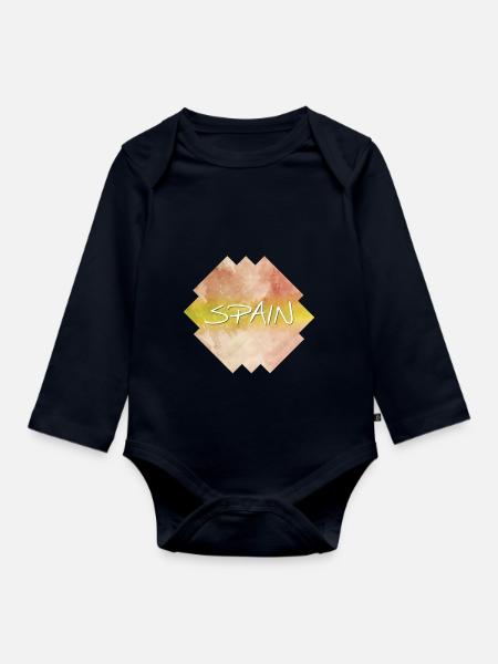 Spain - Spanien - Baby Bio-Langarm-Body - Navy