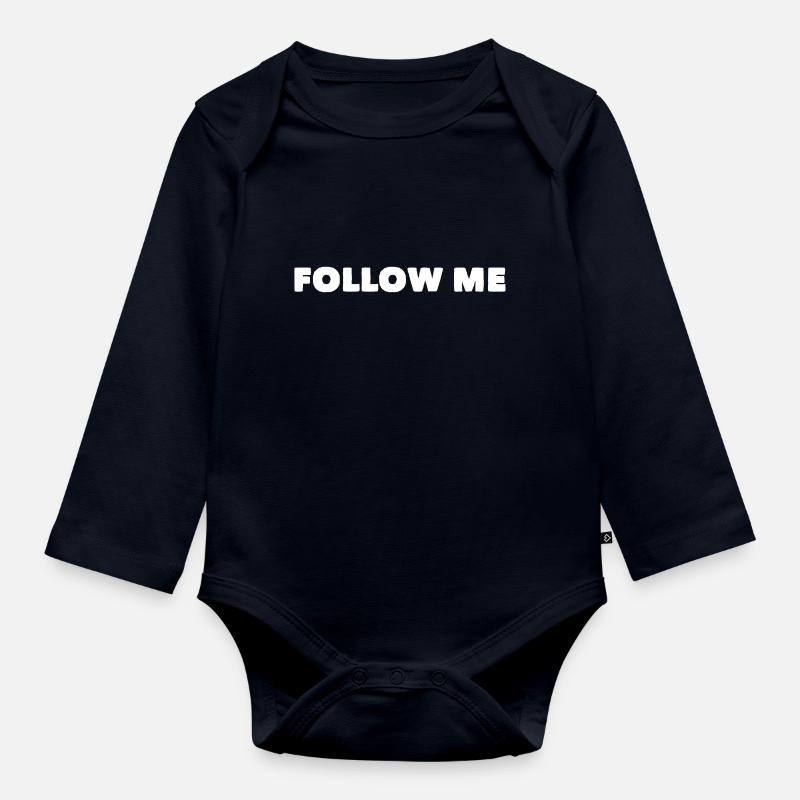 suis-moi-suis-moi-fun-funny-funny - Body Bébé bio manches longues - bleu marine