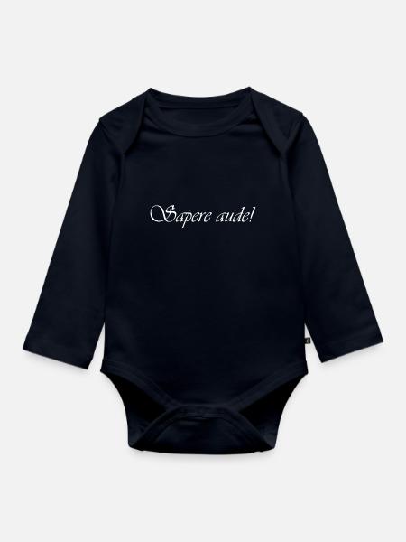 Sapere aude! - Baby Bio-Langarm-Body - Navy