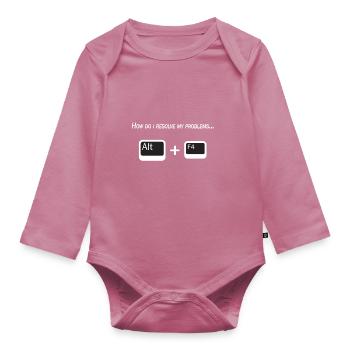 histoire nerd - Body Bébé bio manches longues - mauve - Devant