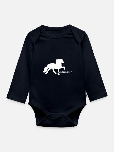Gangsalater weiß - Baby Bio-Langarm-Body - Navy