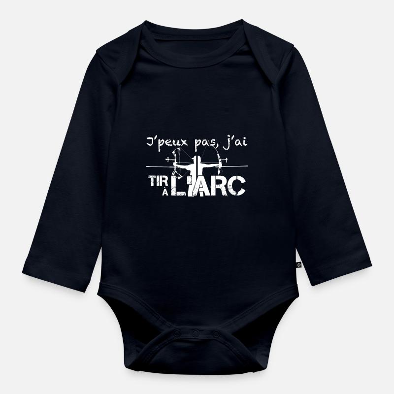 J'peux pas, j'ai Tir à l'Arc - Body Bébé bio manches longues - bleu marine