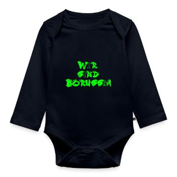 Wir sind BMG in grün - Baby Bio-Langarm-Body - Navy - Vorne