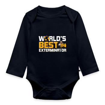 Le meilleur exterminateur au monde Kammerjäger - Body Bébé bio manches longues - bleu marine - Devant