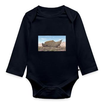 Arche Noah, Bibel, Religion - Baby Bio-Langarm-Body - Navy - Vorne