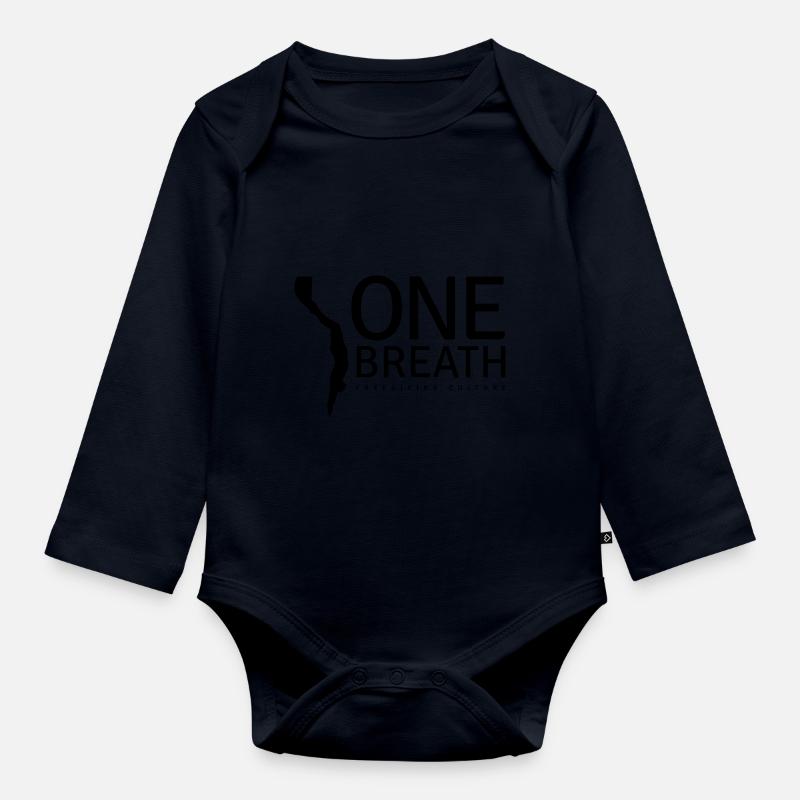 One Breath (custom color) - Baby Bio-Langarm-Body - Navy