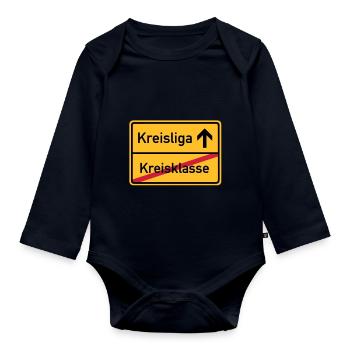 ortsschild_kreisklasse_f3 - Organic Longsleeve Baby Bodysuit - navy - Front