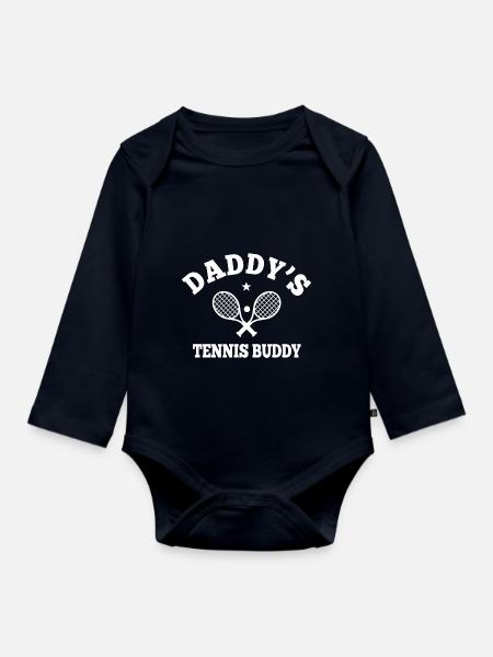 Daddy's Tennis Buddy - Baby Bio-Langarm-Body - Navy