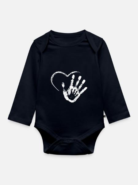 HAND IN HAND - Baby Bio-Langarm-Body - Navy