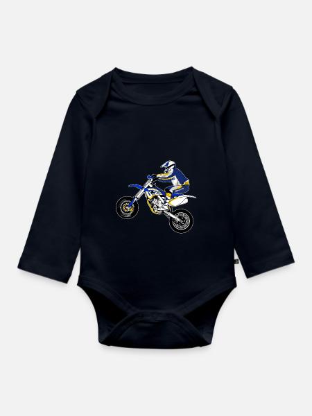 Supermoto - Baby Bio-Langarm-Body - Navy