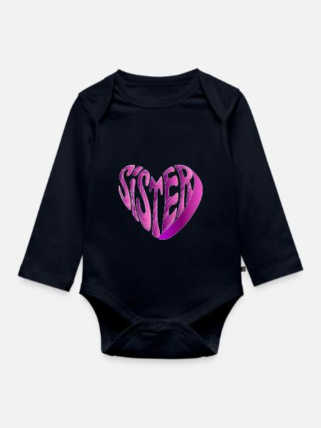 SCHWESTER - Baby Bio-Langarm-Body - Navy