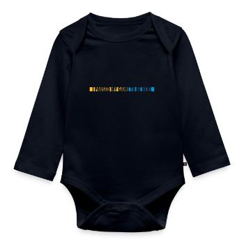 Game Paused line - Organic Longsleeve Baby Bodysuit - navy - Front