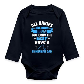 Champion-Baby – Papa Angler - Baby Bio-Langarm-Body - Navy - Vorne