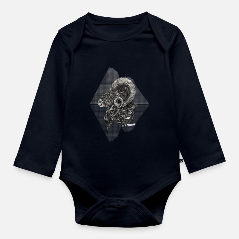 Widder Sternzeichen - Baby Bio-Langarm-Body - Navy