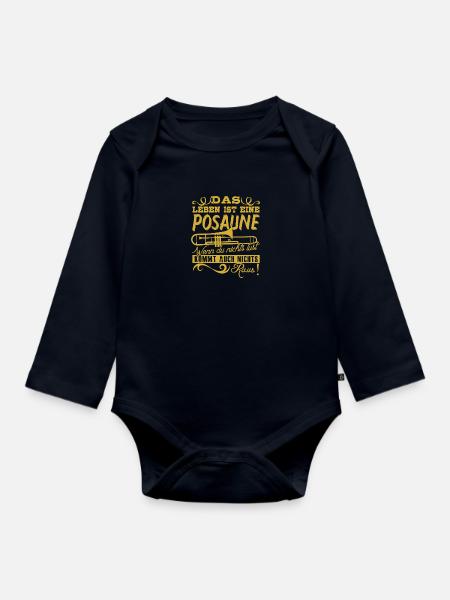 Das Leben ist eine Posaune! - Baby Bio-Langarm-Body - Navy