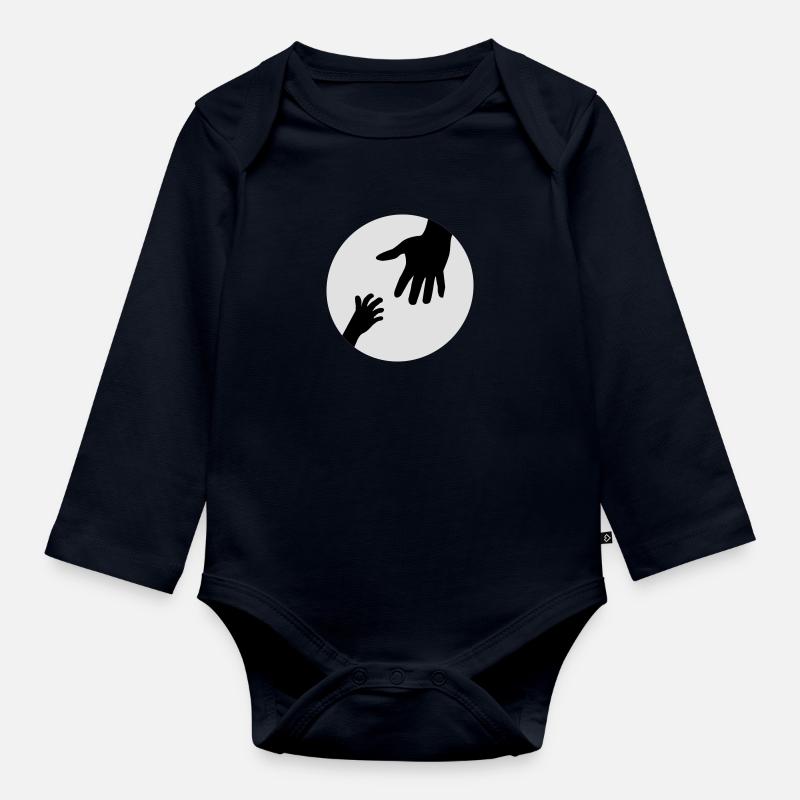hands - Body Bébé bio manches longues - bleu marine