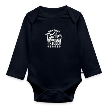 Tauchen - Taucher - Taucher Geburtstagsshirt - Baby Bio-Langarm-Body - Navy - Vorne