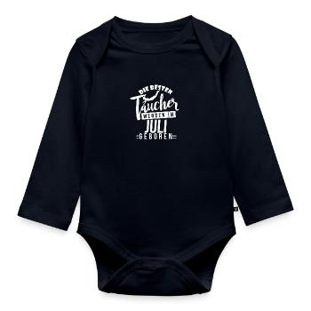 Tauchen - Taucher - Taucher Geburtstagsshirt - Baby Bio-Langarm-Body - Navy - Vorne