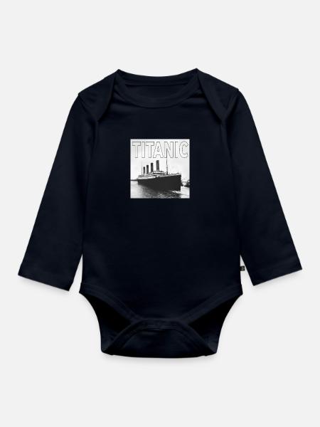 TITANIC sw Poster q - Baby Bio-Langarm-Body - Navy