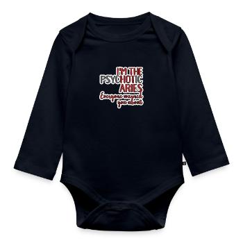 Sternzeichen Widder / Zodiac Aries - Baby Bio-Langarm-Body - Navy - Vorne