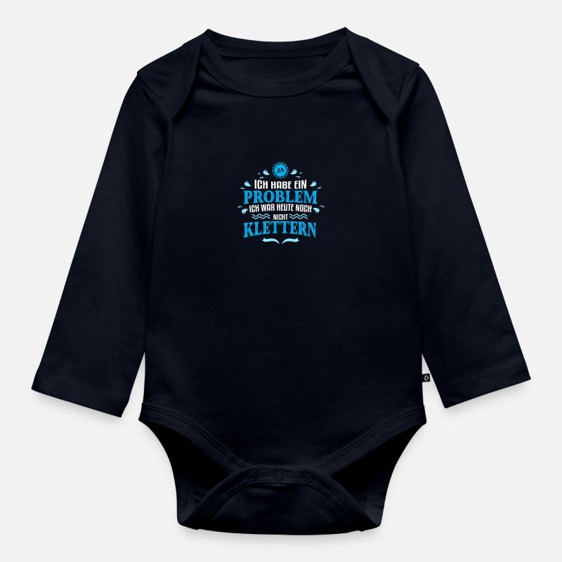 Ich war noch nicht Klettern - Baby Bio-Langarm-Body - Navy