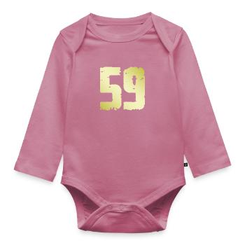 59 Zahl Vintage - Baby Bio-Langarm-Body - Mauve - Vorne