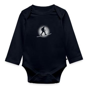 Men's Ski Mountaineering Skiing Tour Ski Touring - Organic Longsleeve Baby Bodysuit - navy - Front