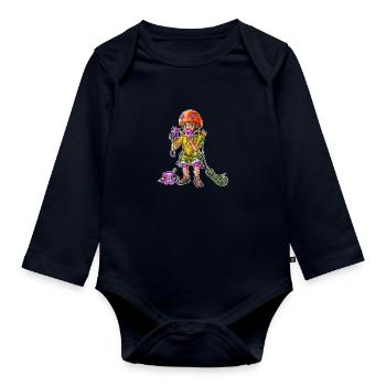 Babykletterer Kind 00 - Baby Bio-Langarm-Body - Navy - Vorne