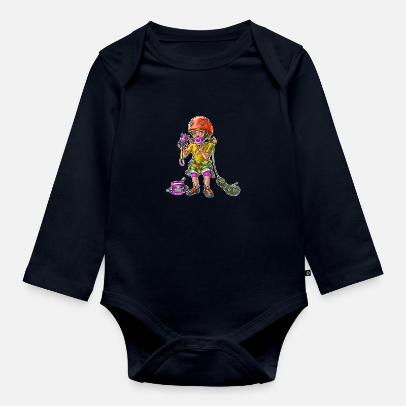 Bébé Grimpeur Enfant 00 - Body Bébé bio manches longues - bleu marine