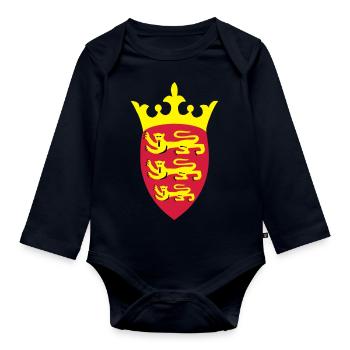 Jersey-Kamm - Baby Bio-Langarm-Body - Navy - Vorne