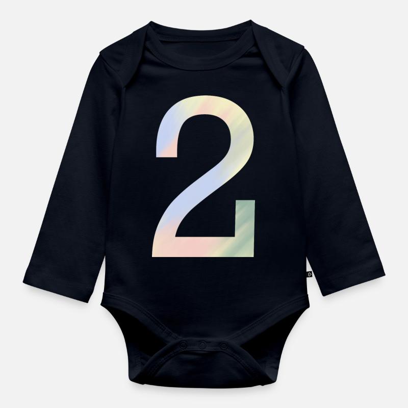 2 dans des couleurs pastel - Body Bébé bio manches longues - bleu marine