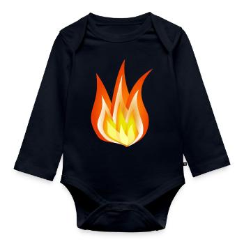 FIRE - Organic Longsleeve Baby Bodysuit - navy - Front