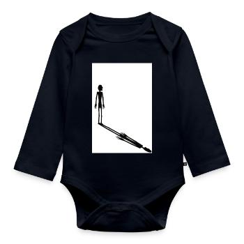 The Shadow Man - Organic Longsleeve Baby Bodysuit - navy - Front