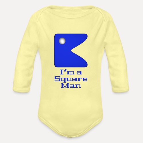 Square man blue - Organic Longsleeve Baby Bodysuit