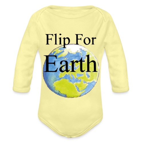 Flip For Earth T-shirt - Ekologisk långärmad babybody