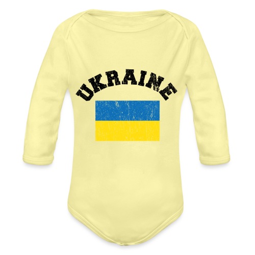 ukraine flag distblack - Organic Longsleeve Baby Bodysuit