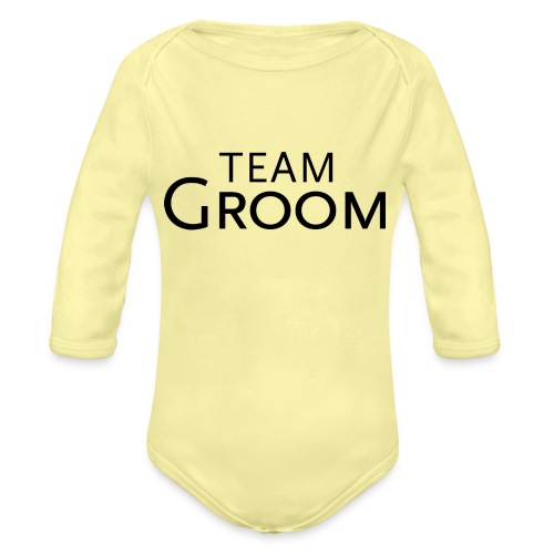 Team Groom - schwarze Schrift - Baby Bio-Langarm-Body