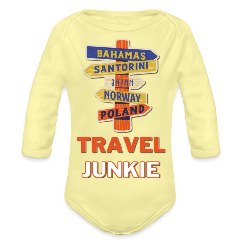 traveljunkie - i like to travel - Baby Bio-Langarm-Body