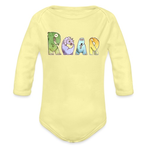 ROAR - Roar like the dinosaurs! - Organic Longsleeve Baby Bodysuit