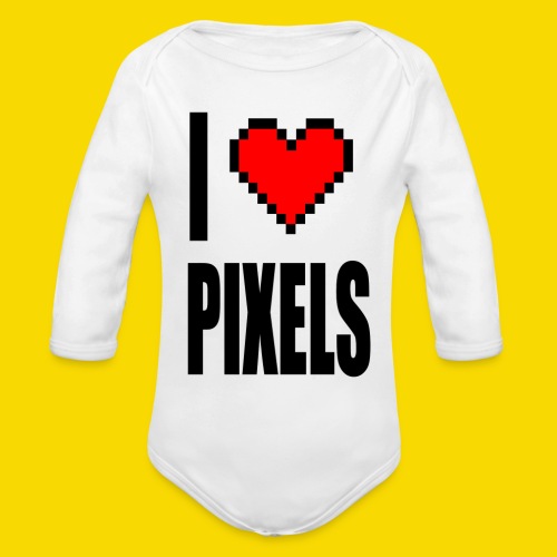 I Love Pixels - Ekologiczne body niemowlęce z długim rękawem