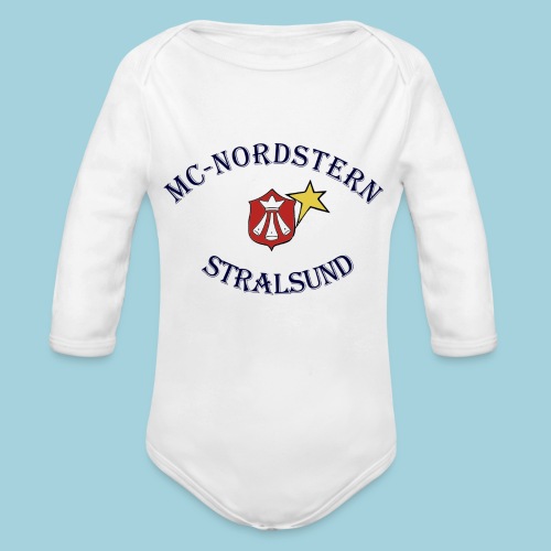 MC Nordstern Schrift gebogen - Baby Bio-Langarm-Body