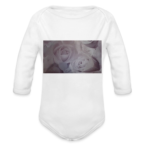 perfect pink rose's - Organic Longsleeve Baby Bodysuit
