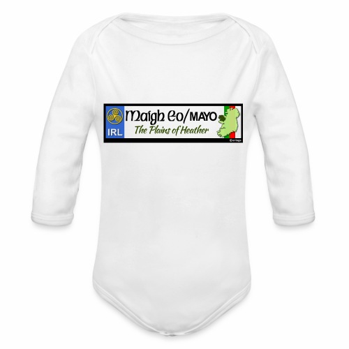 CO. MAYO, IRELAND: licence plate tag style decal - Organic Longsleeve Baby Bodysuit