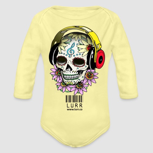 smiling_skull - Organic Longsleeve Baby Bodysuit