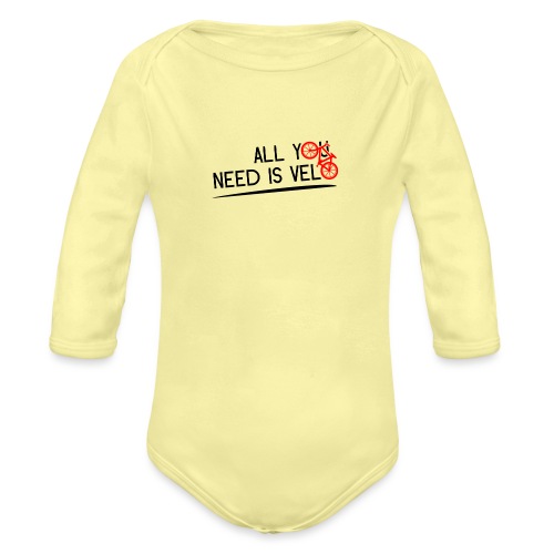 ALL YOU NEED IS VELO ! (noir) - Body Bébé bio manches longues