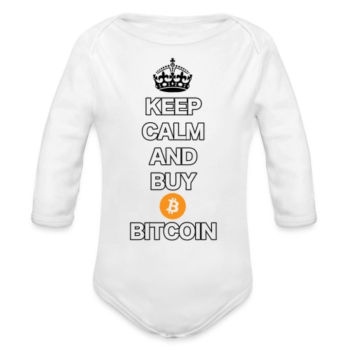 Bitcoin Keep Calm T-Shirt - Baby Bio-Langarm-Body