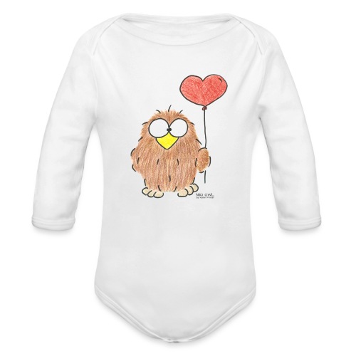 Niki Owl Amor/Love - Organic Longsleeve Baby Bodysuit