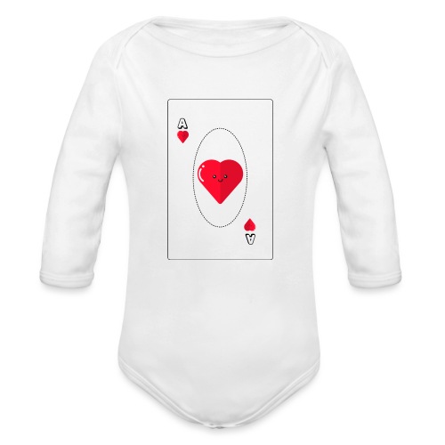 poker heart - Body orgánico de manga larga para bebé