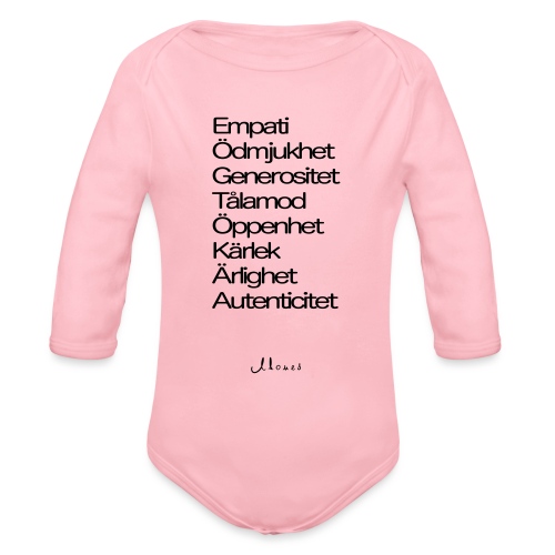 Egenskaper lista - Organic Longsleeve Baby Bodysuit